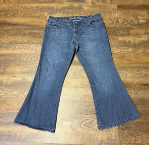 Vintage Y2K American Eagle Real Flare Jeans Women’s 14 Low Rise Blue Denim thumbnail 1
