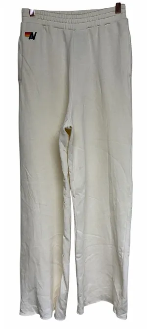 Aviator Nation Wide Leg Pocket Sweatpants Vintage White Women's‎ Size Medium thumbnail 1