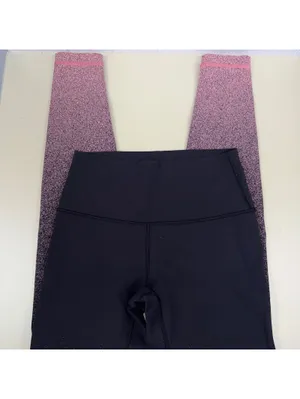 Lululemon Women’s Size 6 Leggings Black Pink Ombre Speckled thumbnail 5