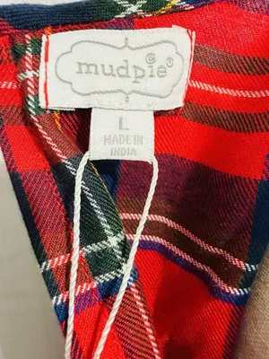 Mudpie Womens Red Plaid Peplum Flounce NWT Top Size Large Keyhole Back Neck thumbnail 9