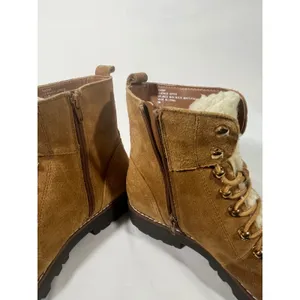 Crown and Ivy Naomi Suede Fur Lined Boots‎ Women 8 Tan Lace Up Combat Outdoors thumbnail 10