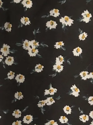 SHEIN Black wide leg pants with White Floral Print thumbnail 6