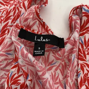 Lulus Romper Small Red Short Sleeve Flowy Summer Party Dressy‎ Chic thumbnail 5