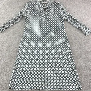 Tory Burch Katie Link Print Rayon Shirt Dress Size S Geometric Mod Preppy Retro thumbnail 2