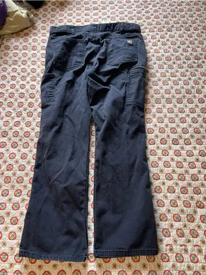 Carhartt Cat 2 2112 Navy Flame Resistant Work Pants size 16 Short thumbnail 3