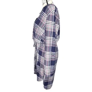 Bobbie Brooks Plus Size (1X) Roll Tab Sleeve Elastic Waist Tie Blouson Dress thumbnail 5