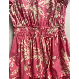 Jodifl Pink Floral Maxi Dress Puff Sleeve Sz Small Tiered Boho Cottage core chic thumbnail 7