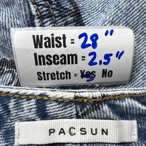 PacSun Womens Butterfly Print Denim Mom Shorts‎ Light Wash Blue Size 27 thumbnail 3