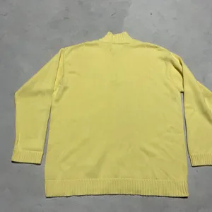 Polo Lauren Ralph Lauren Unisex 1/4 Zip Yellow Knit Cotton Sweater SZ XL Crest thumbnail 7