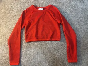 OFFLINE by Aerie Waffle Knit Cropped Long Sleeve Shirt Workout Athleisure M thumbnail 1