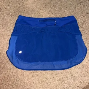 Lululemon Hotty Hot Skirt II Activewear Mesh Hem Sapphire Blue 6 thumbnail 4