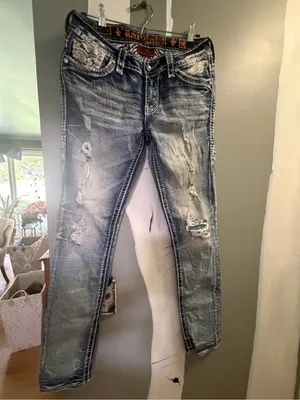 Rock Revival Embellished Back Pocket Skinny Jeans - Light Wash thumbnail 7