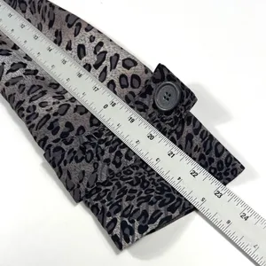Anthropologie Joujou Gray Leopard Trench Short Double Breasted Jacket Large‎ EUC thumbnail 15
