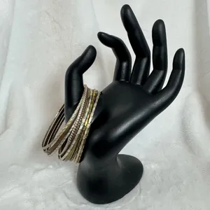 Vintage Set of 15 Stacking Bracelets Silver Gold Copper Tones thumbnail 3