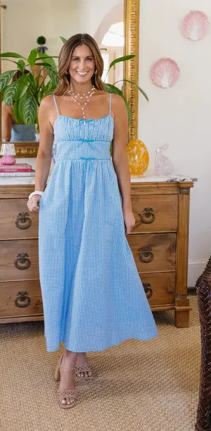 Vestique blue gingham dress  thumbnail 1