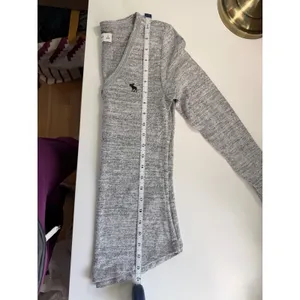 Abercrombie & Fitch Soft A&F Cozy Grey Marl Heathered Henley‎ Long Sleeve Small thumbnail 8