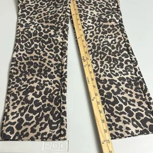 Free People Molly Animal Print Slim Fit Straight Leg Mid Rise Pants Size 4 NWT thumbnail 9