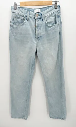 7 For All‎ Mankind Easy Straight Button Fly Light Wash Blue Jeans Womens Size 25 thumbnail 1