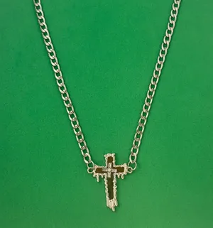 Titanium Steel Link Chain Cross Necklace for Men Women,Unisex Hip Hop Necklace thumbnail 1