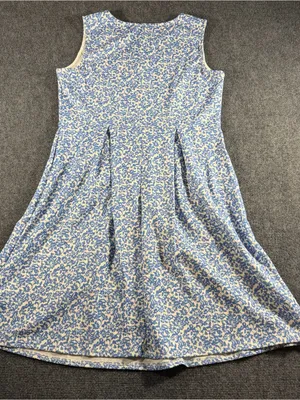 Gilli Boutique Brand Blue White Floral Sleeveless Fit Flare Dress 2XI NWT thumbnail 2
