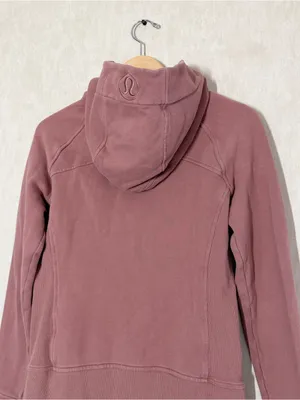 Lululemon Women’s Scuba Full Zip Hoodie Light Cotton Fleece in Pink Mauve a8 thumbnail 5