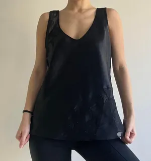 Oscar de la Renta Black Silk Vintage Tank Top thumbnail 1