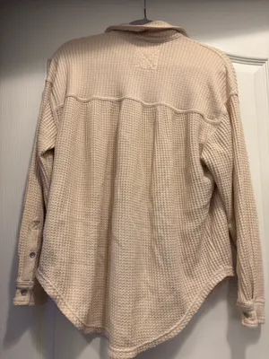 Aerie Button-Up Waffle Knit Long Sleeve thumbnail 4