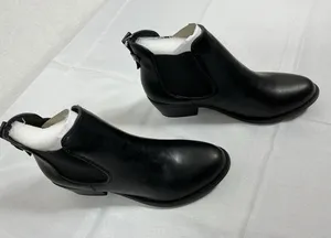 Woman’s New Soda Chelsea Pull On Bootie Size 8 Black Faux Leather Block Heel thumbnail 1