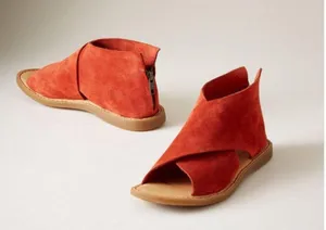Born Iwa Red Aragosta Suede Leather Distressed Crossover Burnt Orange Sandals 6 thumbnail 1