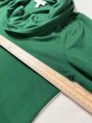 Michael Kors Soft Kelly green Cowl Neck Sweater size XL thumbnail 4