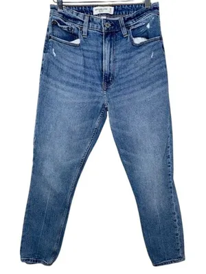 Abercrombie & Fitch Curve Love The Skinny High Rise Blue Denim Jeans Size 25 0 R thumbnail 1