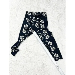Sam Edelman‎ Navy Blue White Floral Crop Leggings Size Medium thumbnail 3