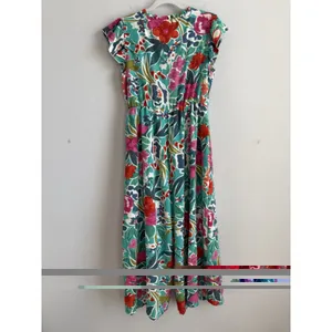 Bloomchic Tropical Floral Jumpsuit Teal/Multicolor Lightweight‎ Wide Leg Size 12 thumbnail 2