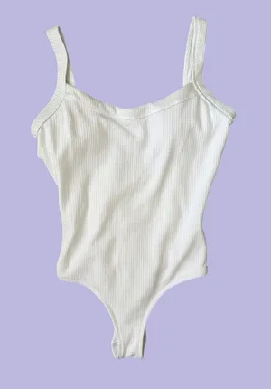 Aerie Waffle Scoop One Piece Swimsuit medium solid white thumbnail 1