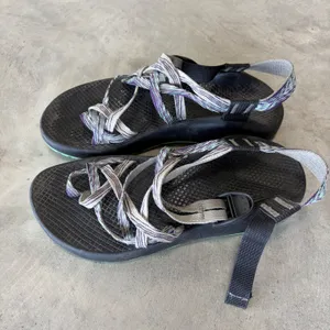 Chacos Z Cloud 2 Womens 8 Sandals Purple Grey Strap Toe Loop Mint Green Sole thumbnail 2