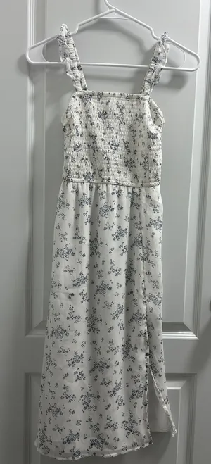 Abercrombie & Fitch White Floral Midi Dress thumbnail 1