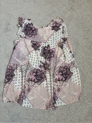 Maurices Pink Floral Patchwork Print Sleeveless Tank Top thumbnail 7