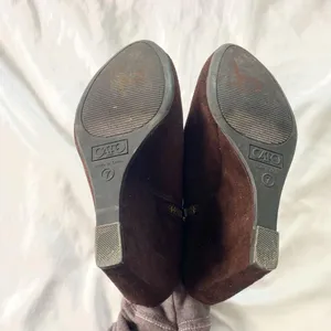 Cato Dark Brown suede Wedge Ankle Boots US 7 thumbnail 6