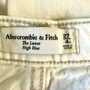 4 white wide-leg jeans by Abercrombie & Fitch "the loose high-rise" 26" inseam thumbnail 4