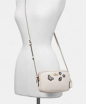 Coach CROSSBODY POUCH WITH SOUVENIR EMBROIDERY ( F25946) CHALK/LIGHT GOLD thumbnail 9