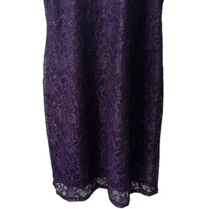 NEW‎ Alexa B Nites Purple Sequin Lace Overlay Midi Dress Evening Event 20W thumbnail 4