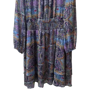 NWOT Skies are blue Paisley‎ Motif Tinsel Smocked Mini Dress Event Whimsical 2X thumbnail 5