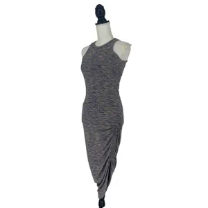 Veronica Beard‎ Haylee Rib-Knit Ruched Midi-Dress Multicolored thumbnail 4
