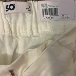 SO Cream Wide Leg Linen Pants White thumbnail 5