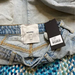 One Teaspoon Streetwalker Denim Shorts Size‎ 23 High Waist Baggy NWT thumbnail 6