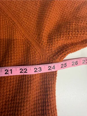 NWT Old Navy orange brown waffle knit sweater cozy fall Halloween autumn outdoor thumbnail 5