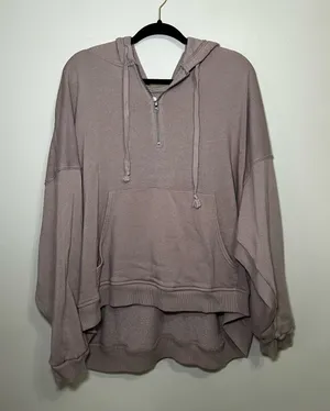 American Eagle Dusty Mauve Half-Zip Hoodie thumbnail 1
