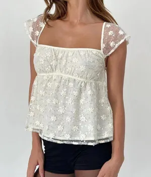 Motel Sparkly Babydoll Top thumbnail 1