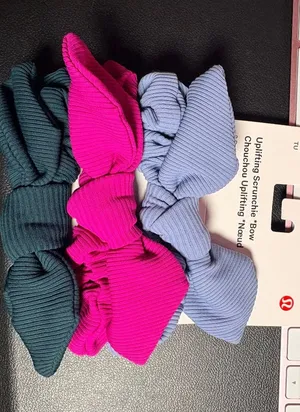 Lululemon Uplifting Scrunchies Bow *3 Packs NWT Colors: BLWL/RIPR/WRTL thumbnail 1