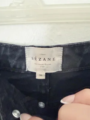 Sézane Niels Cuffed Denim Shorts Sz 36 / US 4 thumbnail 4